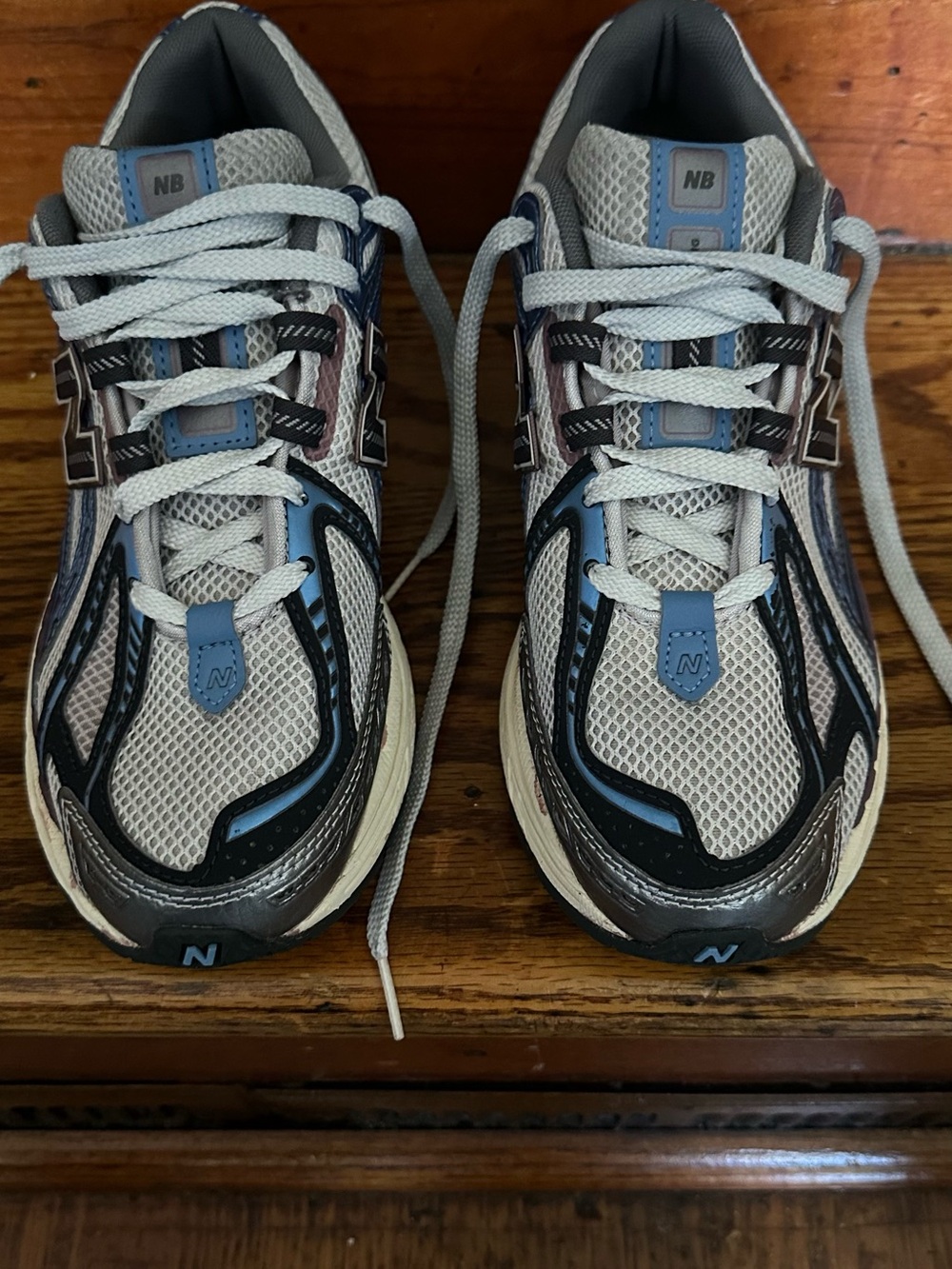 1906R New Balance Gray with Blue and Yellow Accent Sneakers - Picture 2 of 6